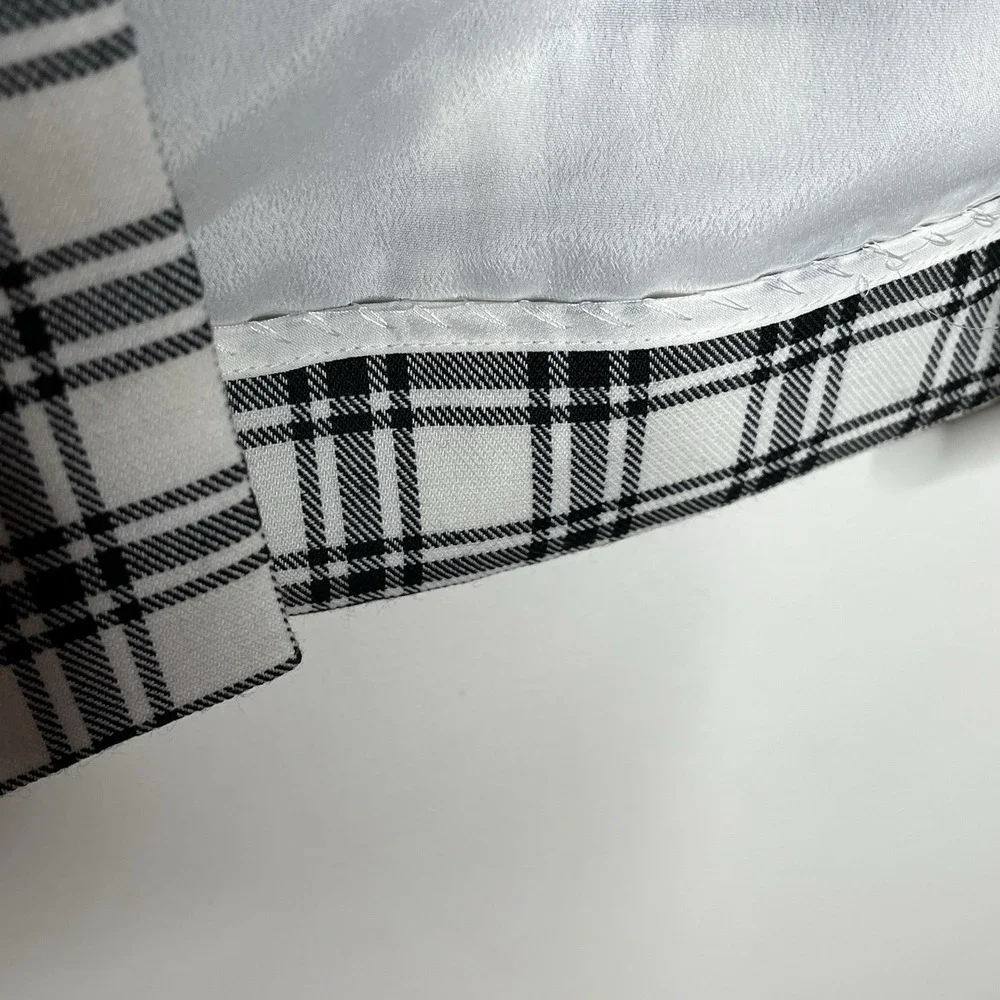 J Crew Nova Fides Plaid A-Line Skirt Black White Womens 2 Preppy Academia Career - Picture 5 of 11
